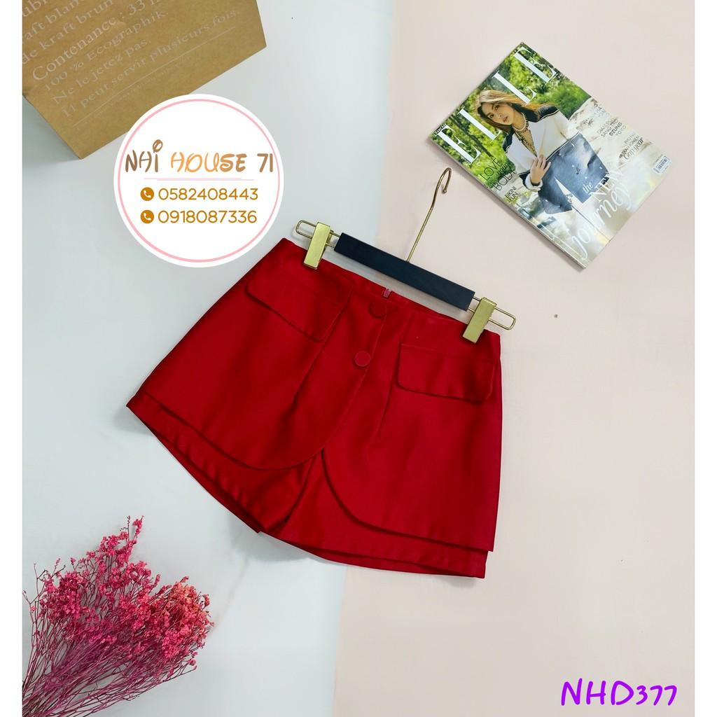 QUẦN SHORT NHIHOUSE71 CHÂN VÁY LÁ ĐẮP GIẢ TÚI HAI NÚT LƯNG DÂY KÉO 45 - 50 KG