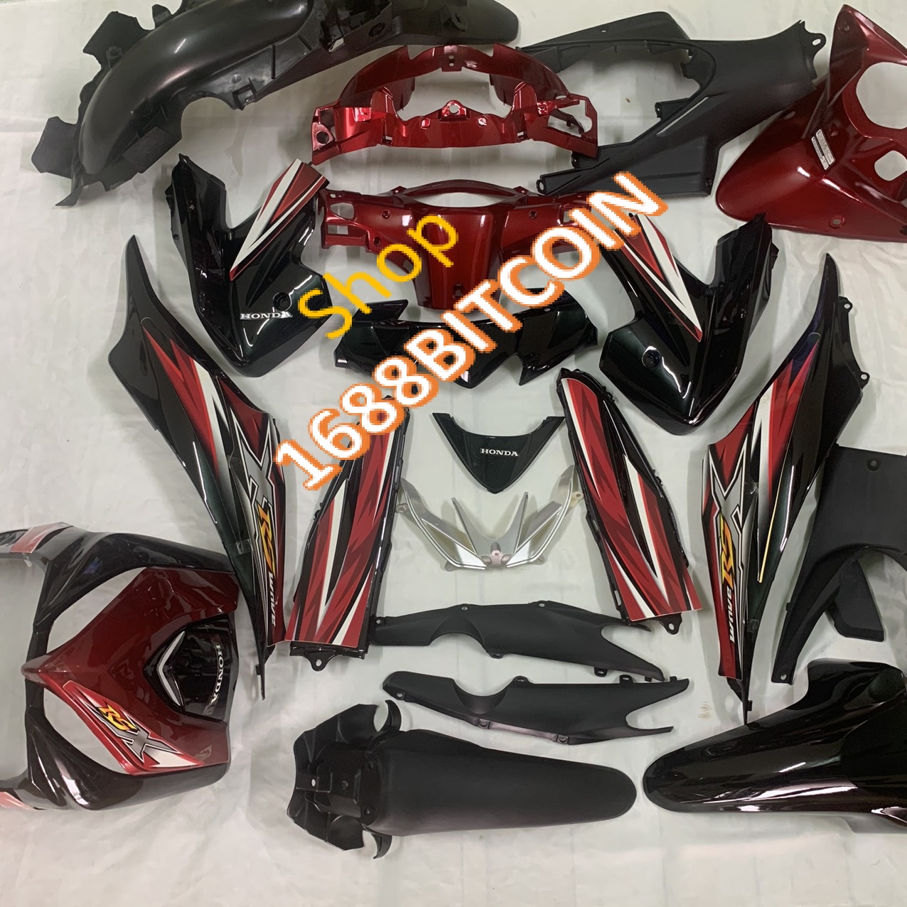 Bộ vỏ nhựa - Dàn áo dành cho xe Wave RSX 110 MÀU ĐỎ ĐEN -RSX đời 2010-2011 -nhựa nguyên sinh loại 1