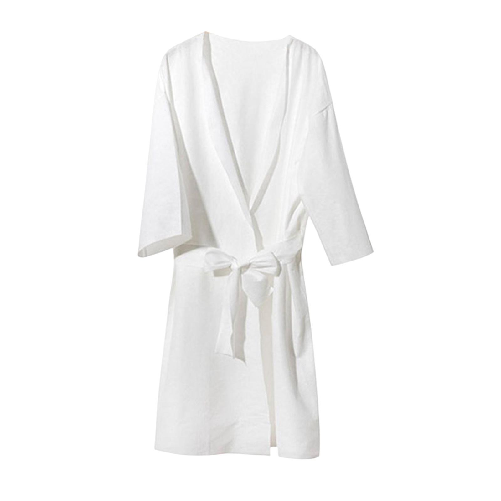 Womens Disposable Bathrobe Wrap with Belt Supplies Steam Suit Clothing Adult Costume Adjustable Accessories Loose Robe for Traveling Salon