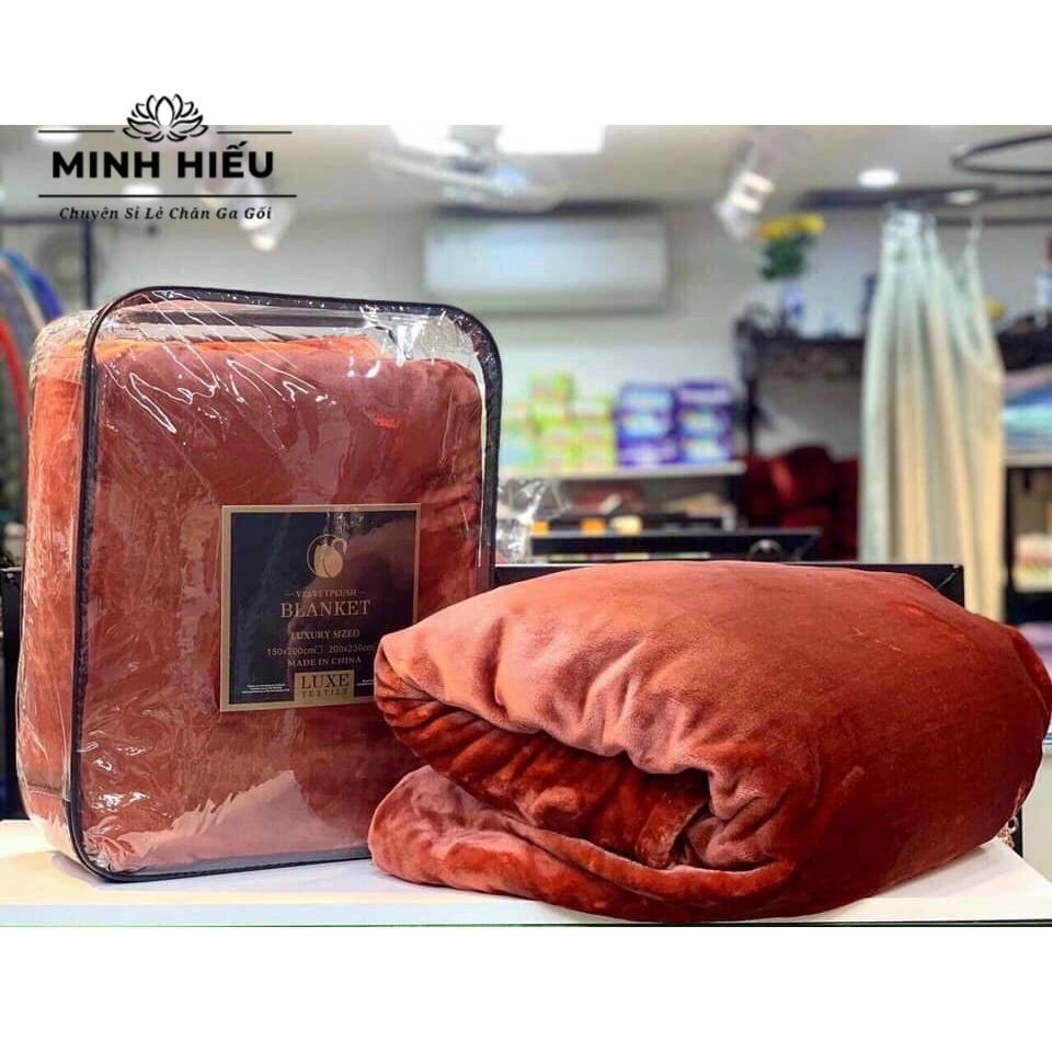 Chăn tuyết nhung 2 mặt BLANKET, mền nỉ nhung tuyết cao cấp kèm túi 2,5kg