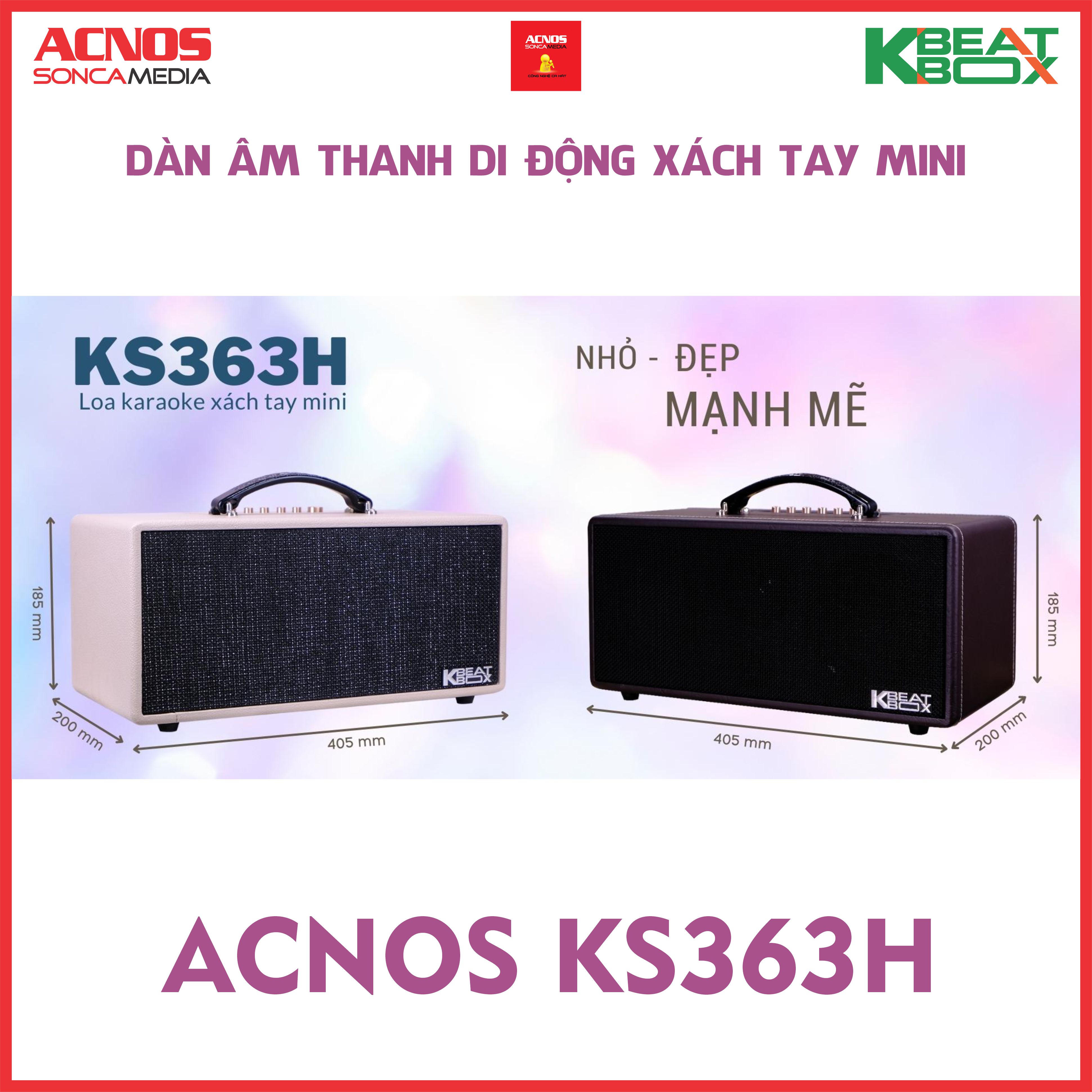 Dàn âm thanh di động xách tay mini ACNOS KS363H [HÀNG CHÍNH HÃNG