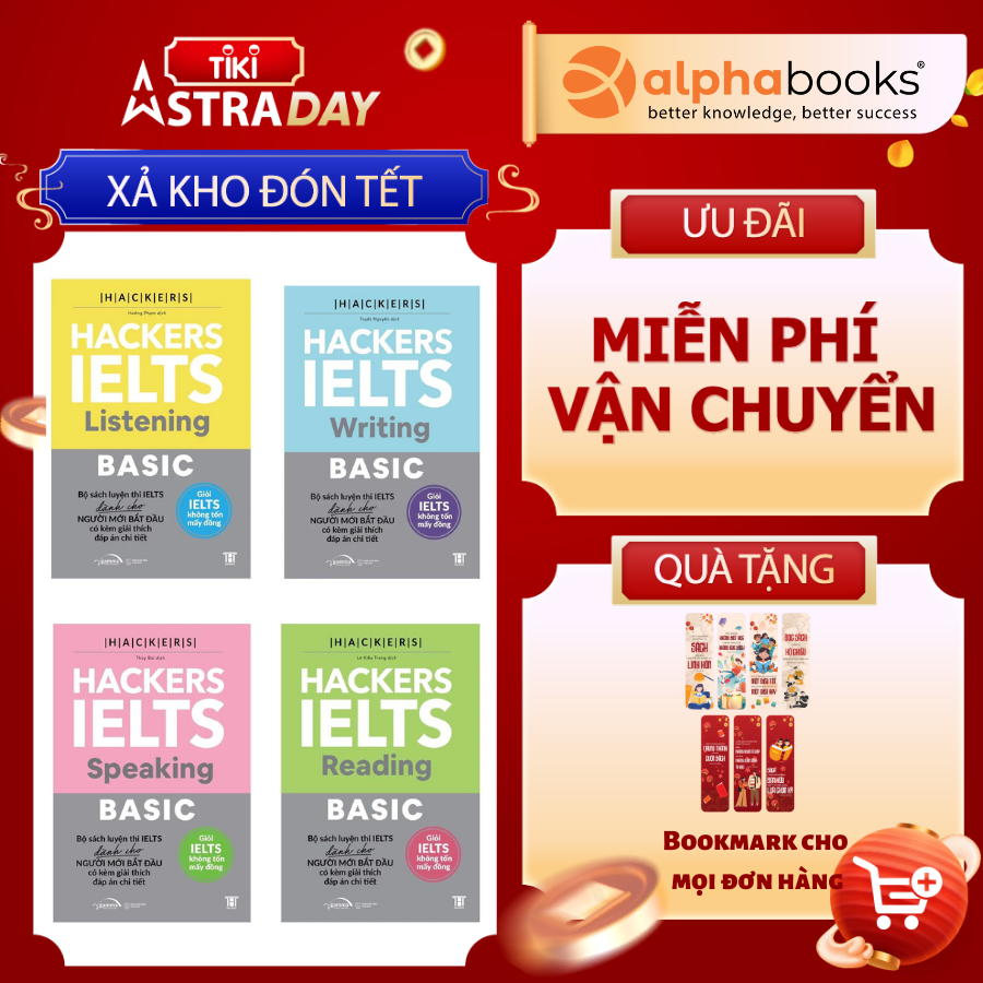 Combo 4 Cuốn: Bộ Hackers IELTS Basic