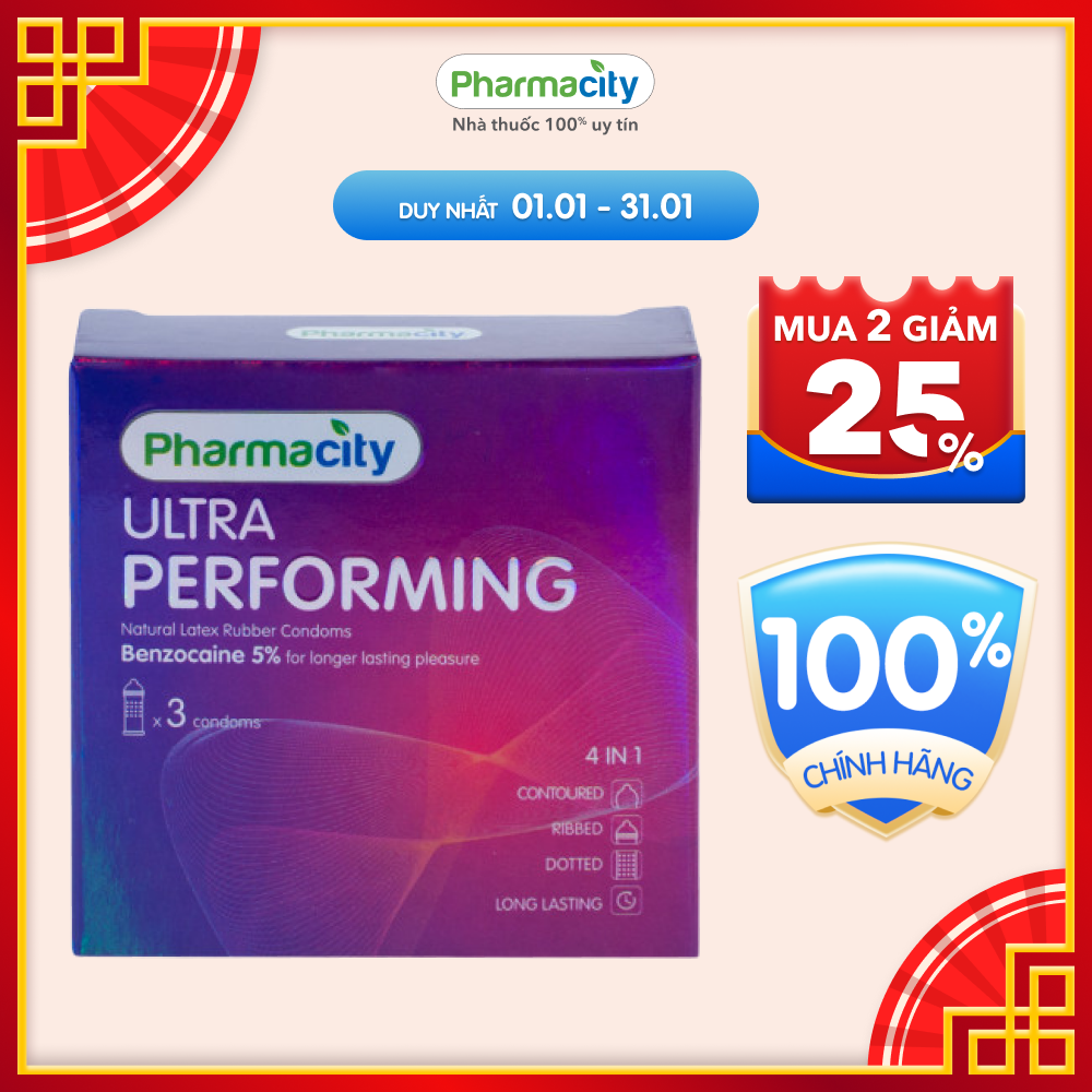 Bao cao su Pharmacity Ultra Performing