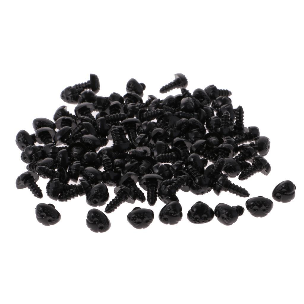 100 pcs 10 x 13mm Plastic Safety Nose + 100pcs 9 x 12mm Black Safety Nose