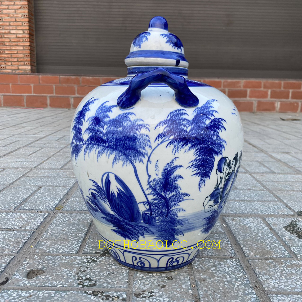 Bình ngâm ruou sứ Bát Tràng Tài Lộc có vòi 15 lít