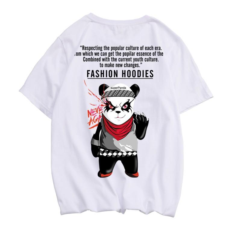 Áo Thun Nam Tay Ngắn In Hình Gấu Trúc Cá Tính