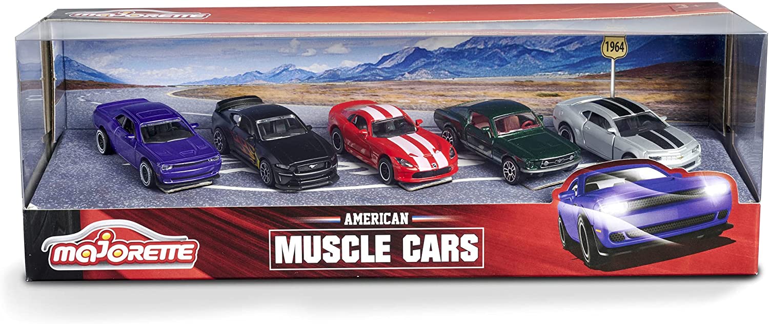 Bộ 5 xe mô hình cơ bắp MAJORETTE Muscle Cars