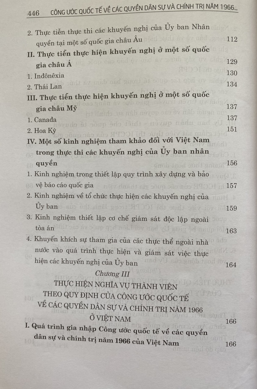 Công ước quốc tế về các quyền dân sự và chính trị năm 1966 và việc thực thi các khuyến nghị của ủy ban nhân quyền tại Việt Nam