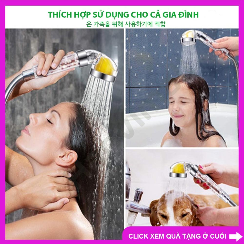 Vòi sen tăng áp tay tròn, size vừa có hạt lọc nano khử khuẩn, tiết kiệm nước