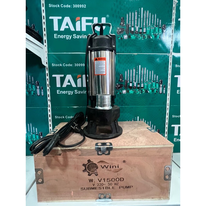 Máy bơm chìm nước thải cắt rác 1.5Kw Thân inox 304 Wini W.V1500D - Bảo hành 1 năm