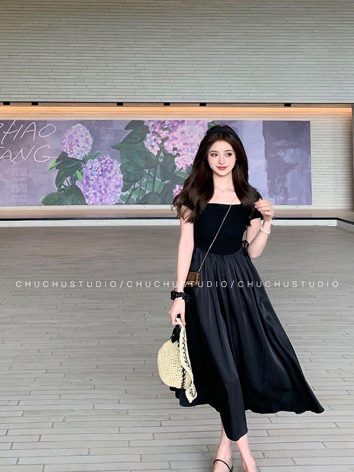 TOBE1SHOP Mùa xuân màu hồng Pháp ăn mặc nữ 2023 khí chất hiển thị gầy váy dài cao cấp Hepburn phong cách váy