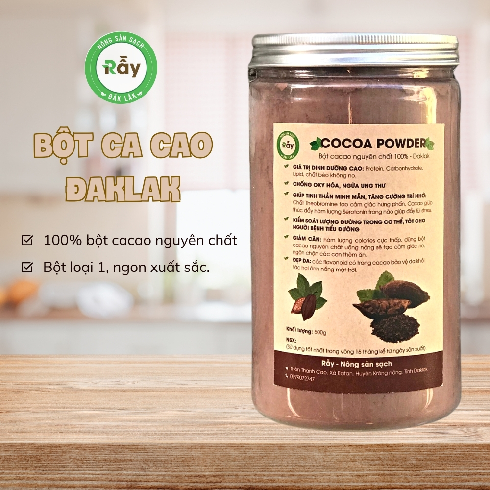 Bột Ca Cao Rẫy Đaklak nguyên chất 100% loại ngon cao cấp