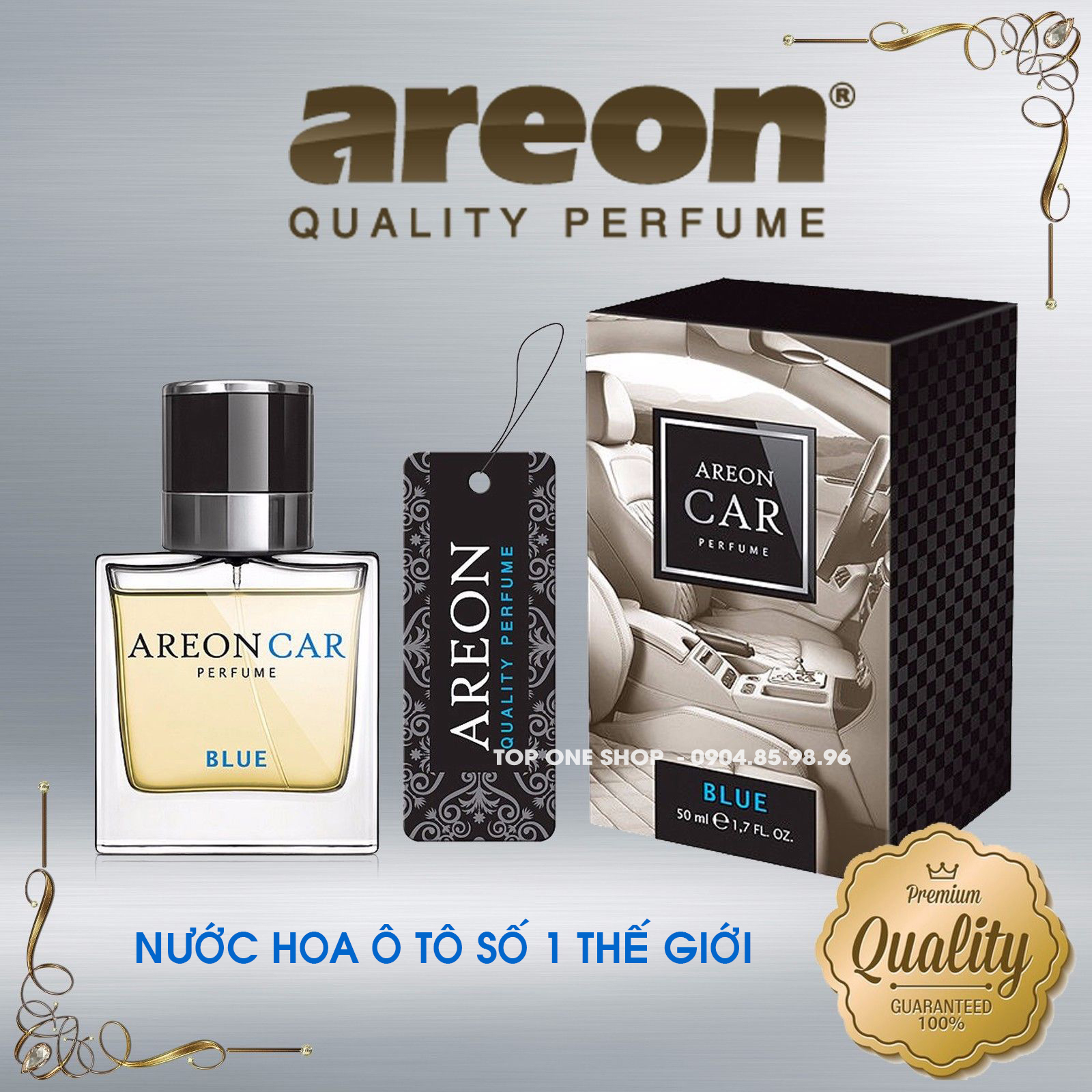 Nước hoa ô tô cao cấp AREON Car Blue Perfume 50ml - NHẬP KHẨU BULGARIA