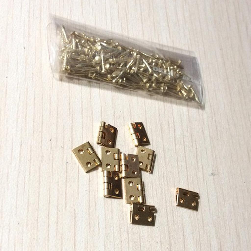 48 Pieces Jewelry Miniature Window Hinge Mini Metal Box Hinges With Screws