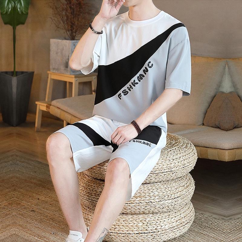 Bộ Đồ Nam Mùa Hè Áo Cổ Tròn Ngắn Tay Quần Short Thể Thao Hai Mảnh Thời Trang Zenkonu QA NAM 121V1