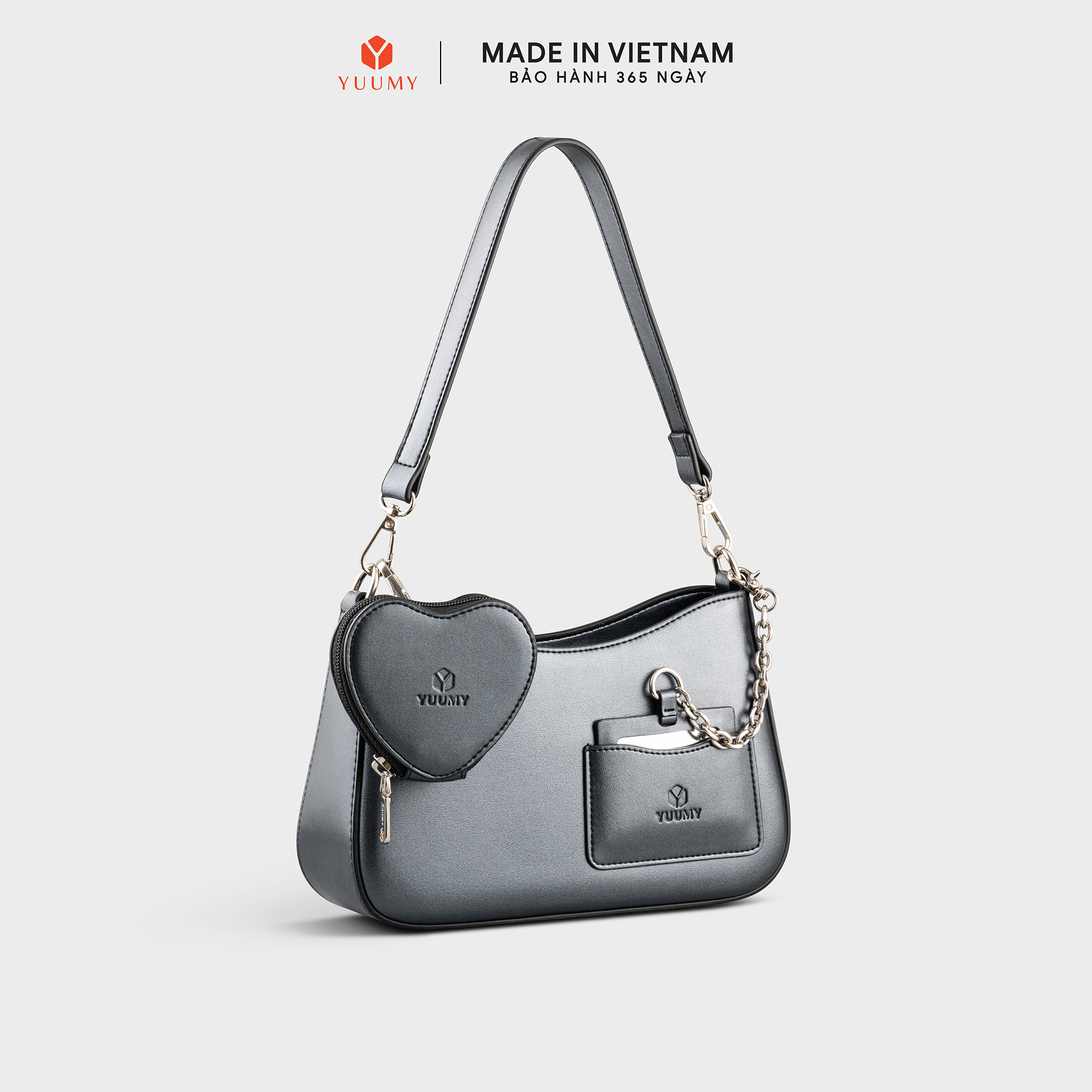 Túi Yuumy ( Thời trang nữ kèm phụ kiện xinh xắn size 24 - Túi đeo chéo da Glossy YN295 )