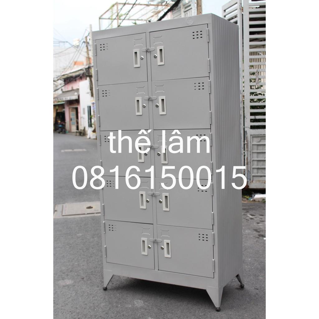 Tủ sắt hồ sơ Locker sơn tĩnh điện mẫu 10 cửa 1m8x90