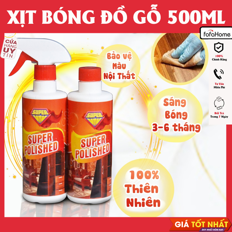 Chai Xịt Làm Sạch Thơm Và Đánh Bóng Đồ Gỗ, Nội Thất Gỗ, Sàn Gỗ Thành Phầm Thiên Nhiên 500ml
