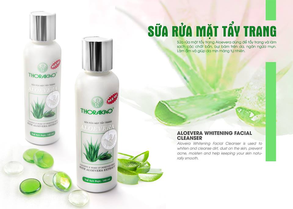 Bộ Đôi Sản Phẩm Sữa Tẩy Trang Aloevera và Sữa Rửa Mặt Sữa Tinh Chất Sữa Bò Thorakao - Để Da Thật Sự SẠCH Dầu Và Thoáng Khí