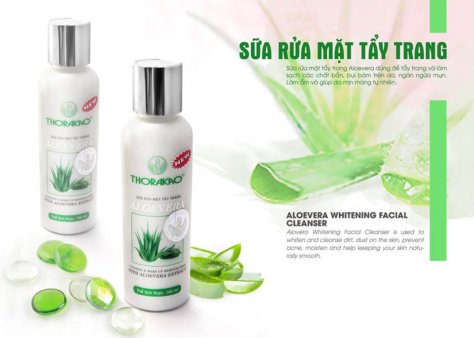 Bộ Đôi Sản Phẩm Sữa Tẩy Trang Aloevera và Sữa Rửa Mặt Sữa Bò Thorakao - Để Da Thật Sự SẠCH