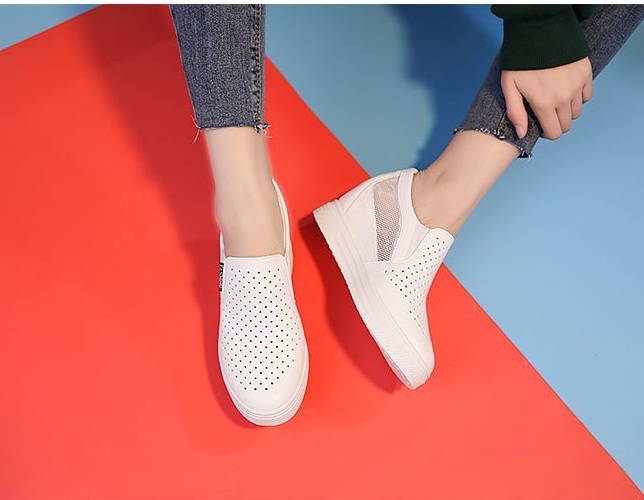 [CHẤT LƯỢNG] Giày độn đế nữ, giày slip on nữ độn đế lưới V3 êm chân, Hàng Quảng Châu loại 1