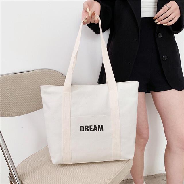 Túi Tote Vải DREAM YOLA SHOP hàn quốc Túi xách nữ vải canvas đẹp rẻ size lớn vừa A4 đi học đi làm TUIV.004 -QUÀ CỘT TÓC