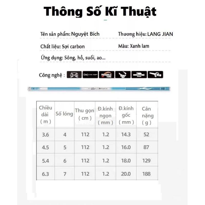 Nguyệt Bích 5H Hàng Nội Địa Trung LANG JIAN ( Tặng 1 Ngọn Phụ ) Đồ Câu Văn Chương