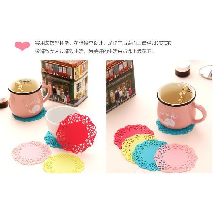 Miếng Lót Cốc Cao Su Hình Bông Hoa