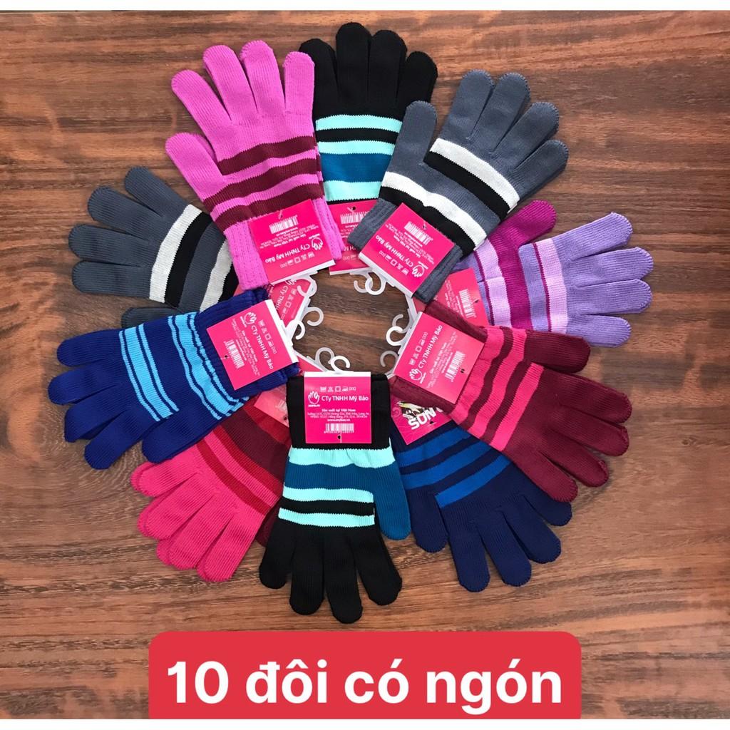 Combo 5 đôi găng len nữ , không cắt ngón , cắt 2 ngón , cắt 5 ngón ,thương hiệu CTY MỸ BẢO ,bảo đảm giao đúng hàng