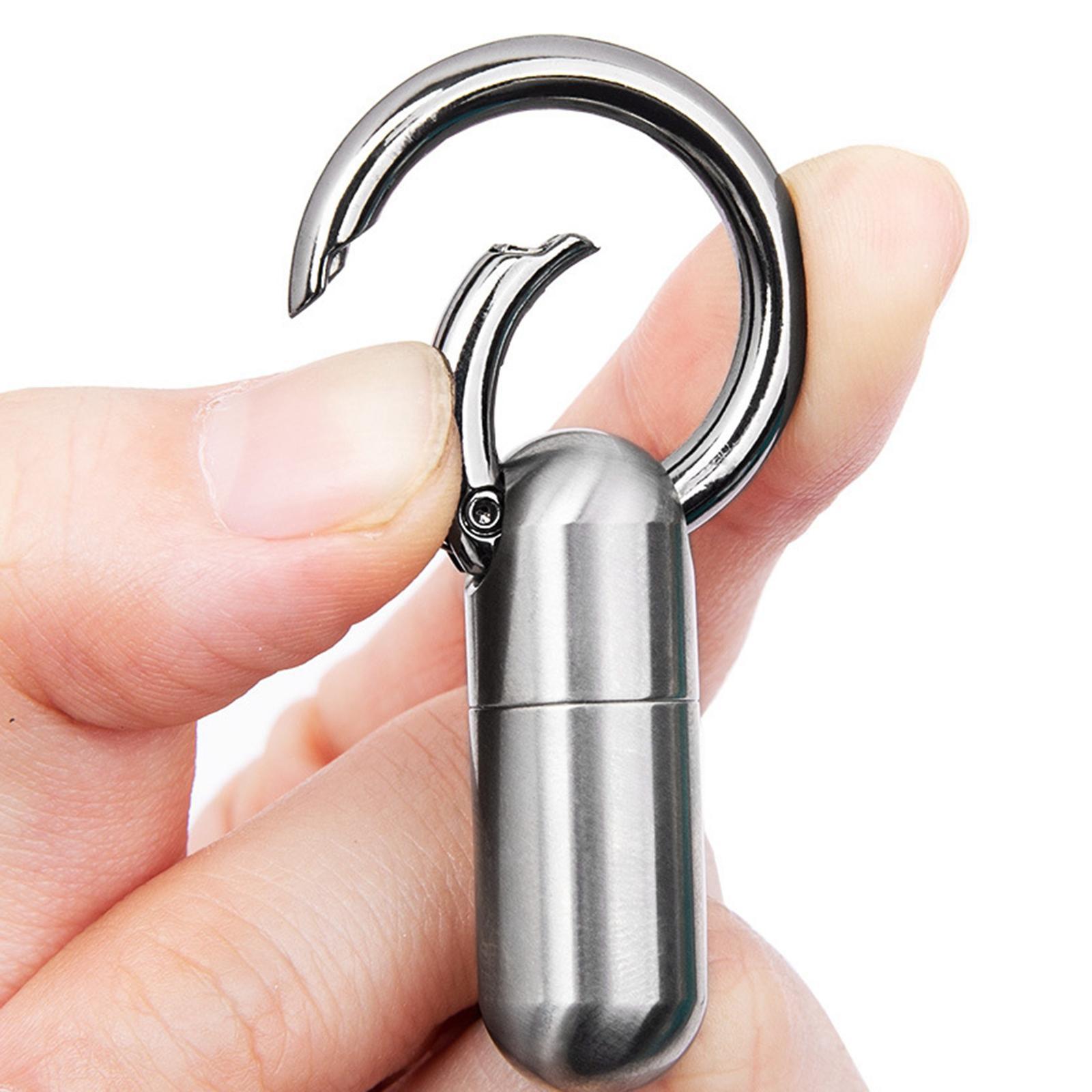 Titanium  Case  Holder  Fob Pendant Metal Tube Small  Box Keychain  Bottle for Traveling Hiking Camping Pocket Men Women