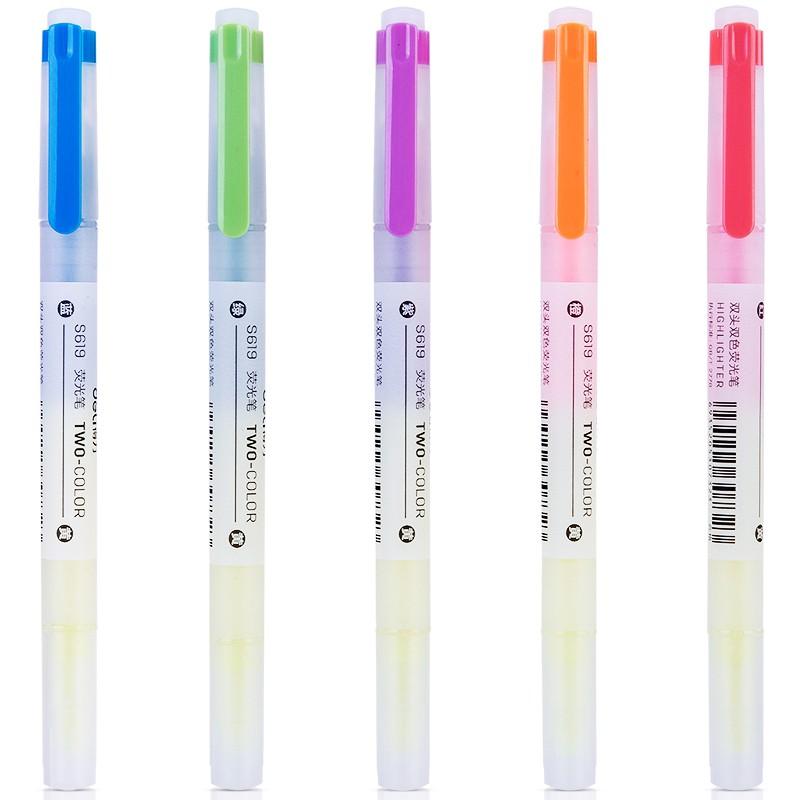 Set bút highlight nhấn dòng đa năng Deli - Dùng để ghi nhớ - Hộp 5 chiếc - S619