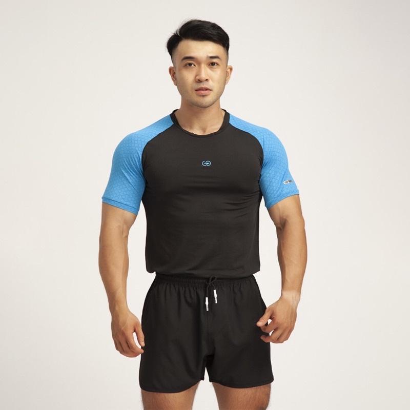 Áo gym, áo thun nam thể thao co giãn GOS Strong + Tặng quần trong nam