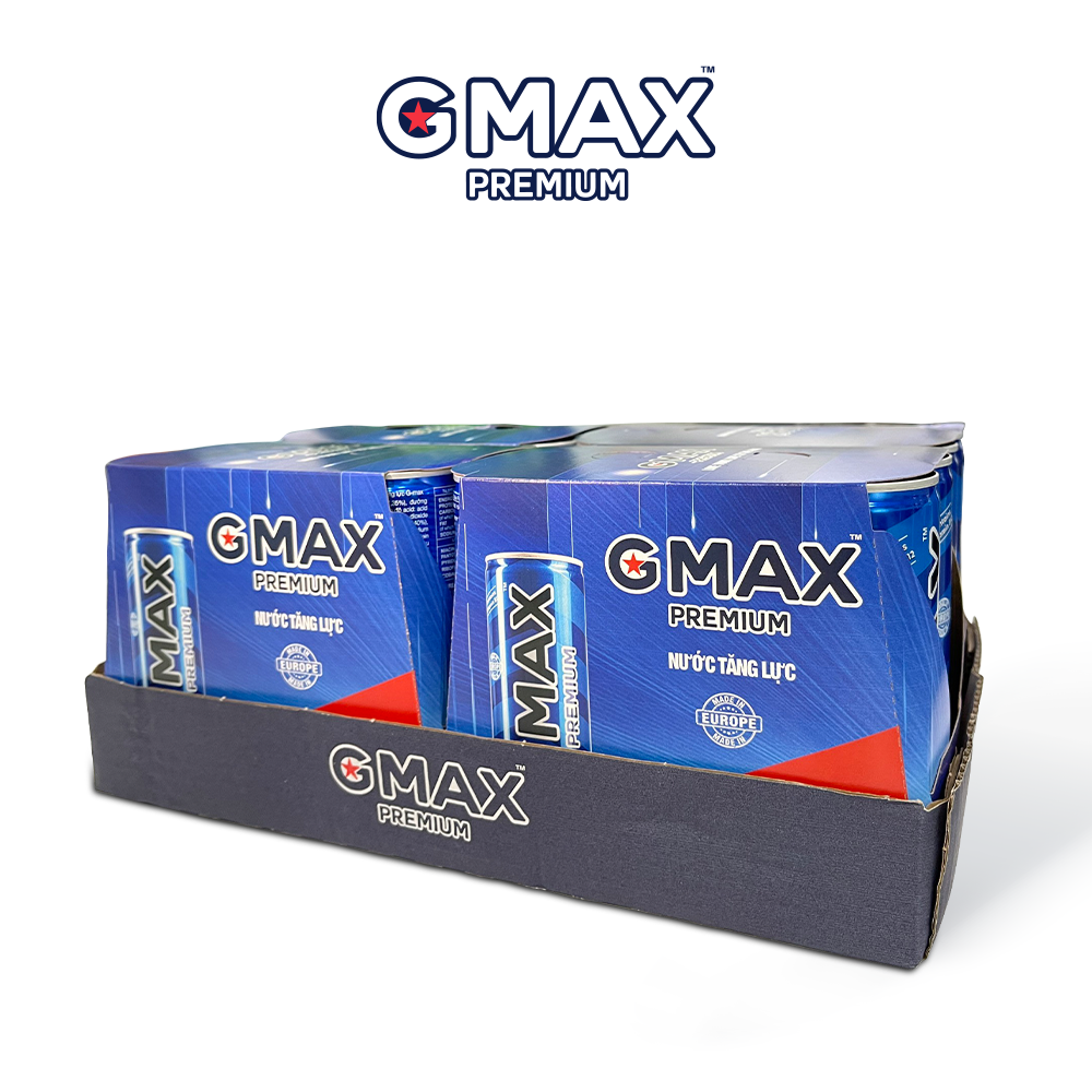 Lốc 24 Lon Nước Tăng Lực Gmax Premium vị Classic (250ml x 24)