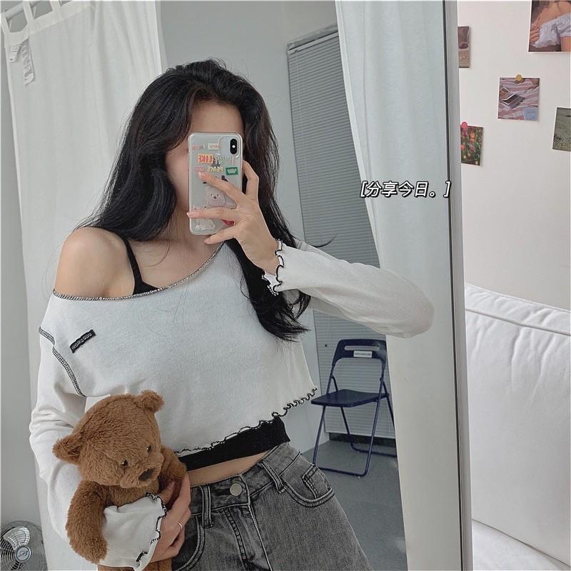 Áo thun gân croptop mỏng OOD ONE OUT summer 2021