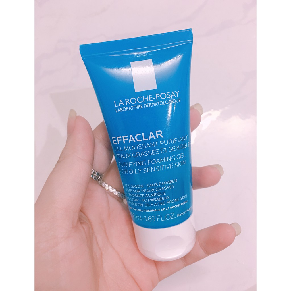 Gel Rửa Mặt Tạo Bọt Dành Cho Da Dầu Nhạy Cảm La Roche-Posay Effaclar Purifying Foaming Gel 50ml + TẶNG MÓC KHÓA