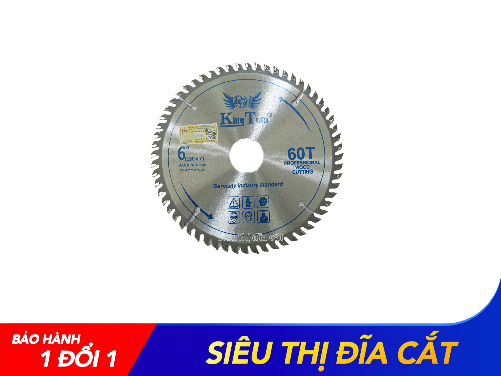 Lưỡi Cưa - Lưỡi Cắt Gỗ Cao Cấp 150-60 Răng KingTom - Chuyên Gỗ Cứng, Gỗ Có Đinh