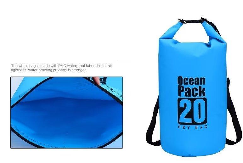 Túi vải thô chống nước - 20 L - Ba lô chống nước nhẹ có thể gập lại dành cho đi bộ đường dài ngoài trời Đi bè Bơi lội Đi biển Chèo thuyền kayak Túi khô chèo thuyền