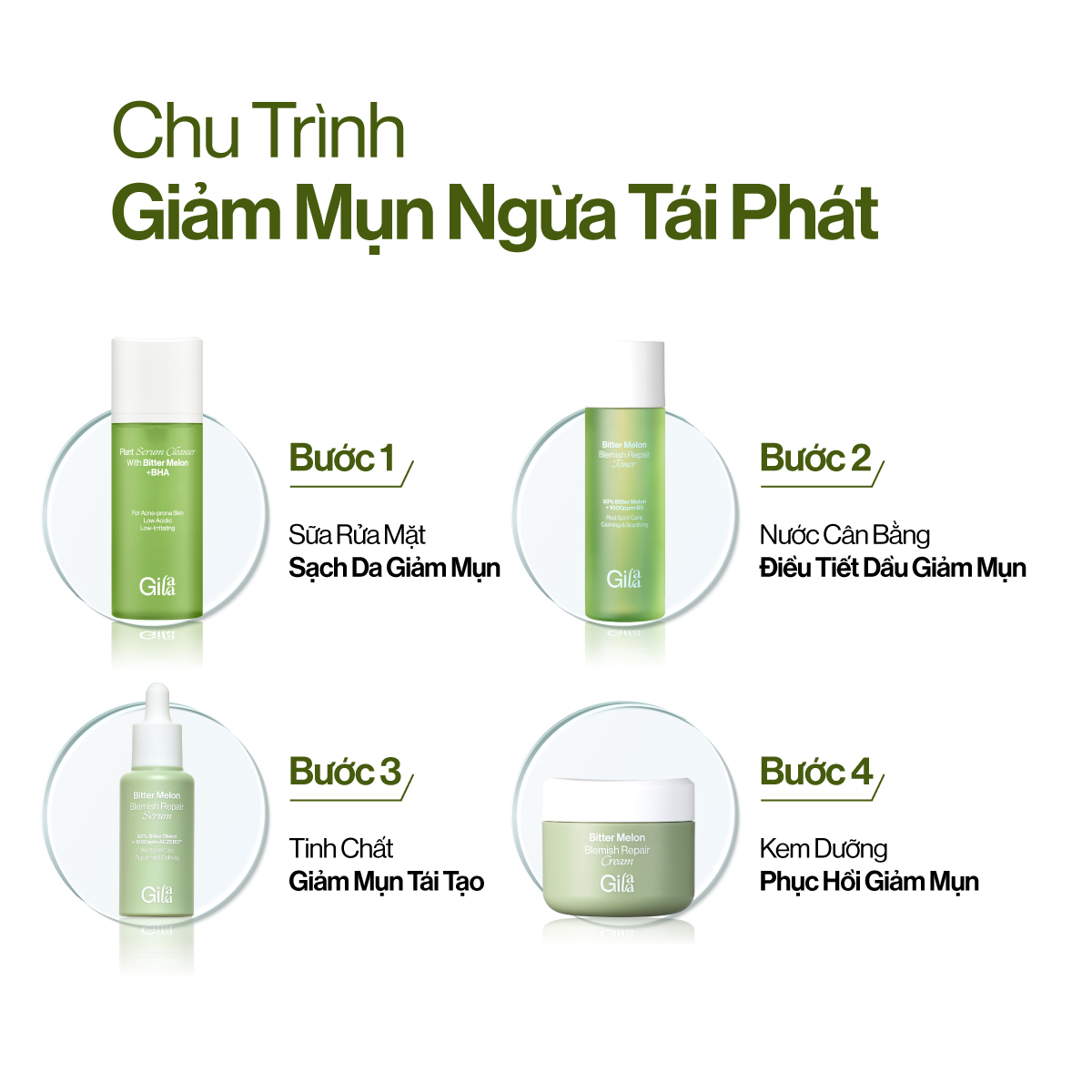 Nước Cân Bằng Khổ Qua + B5 Gilaa Blemish Repair giúp Điều Tiết Dầu Thừa Giảm Mụn140ml