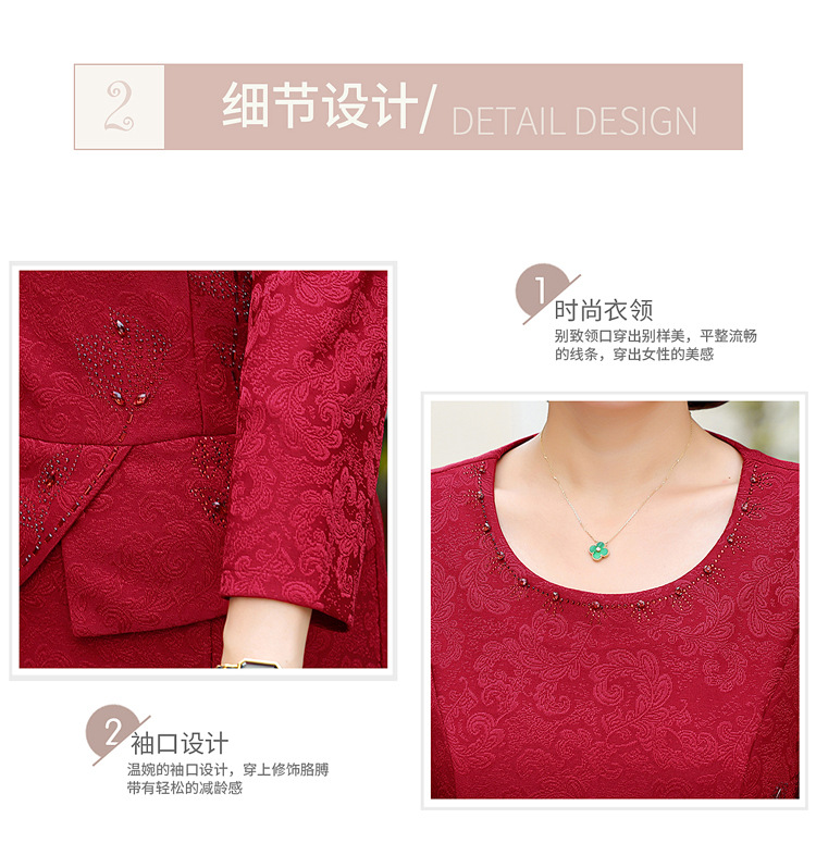 Váy Đầm Đỏ Trung Niên Dự Tiệc Cưới Sang Trọng VH32 - Hàng Quảng Châu Cao Cấp