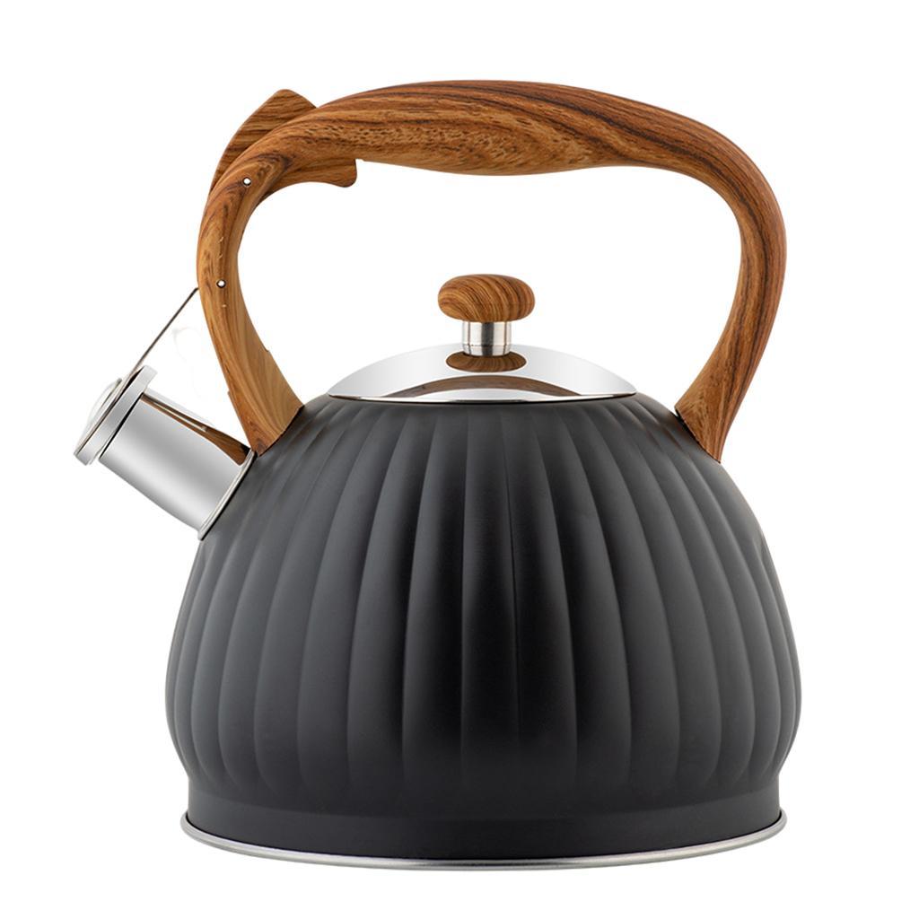 3.5L Whistling Tea Kettle Tea Pot Water Kettle Wood Pattern Handle