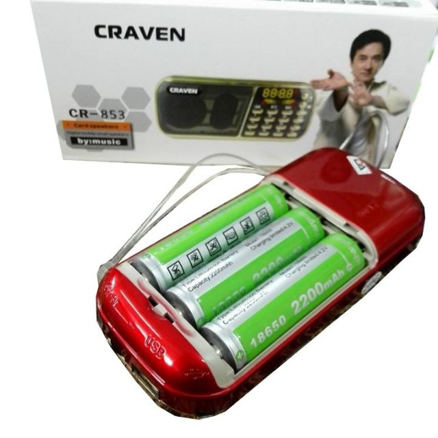 đài FM CRAVEN CR-853, 3 Pin siêu khỏe- Nghe pháp/Bé học tiếng Anh/USB/thẻ nhớ/đài FM-Hàng Chính Hãng