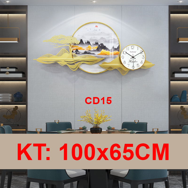 Đồng hồ treo tường trang trí decor CD15 kích thước 100 x 65 cm