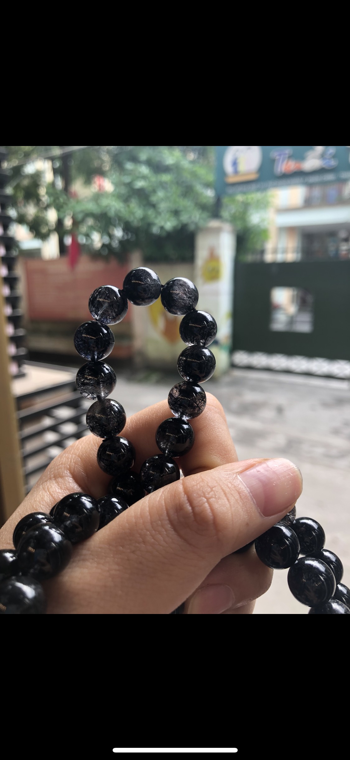 Vòng Tay Đá Thạch Anh Tóc Đen - 10mm - BATDV006