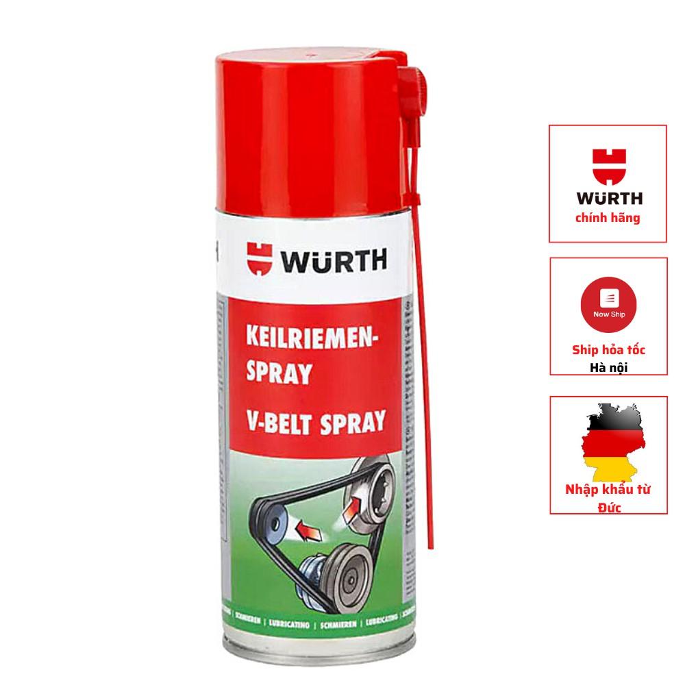 Bảo dưỡng dây curoa ô tô Wurth V-Belt Spray 400ml, xe mô tô phân khối lớn, động cơ có dây cu - roa