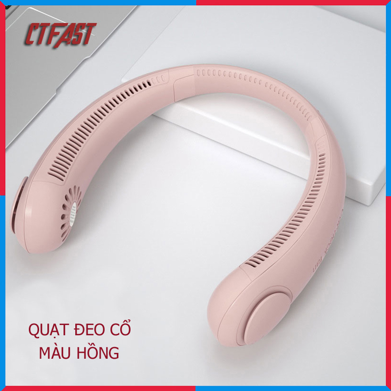 Quạt Đeo Cổ Mini CTFAST , Quạt Thể Thao Mini, Quạt USB - Quạt Không Cánh Thời Trang 3 Tốc Độ Gió Làm Mát Nhanh, Biên Độ Thổi 360 Độ Dễ Chịu, Sạc USB Siêu Nhanh, Quạt Tích Điện Thời Gian Sử Dụng 6 Tiếng ( Hàng Chính Hãng )