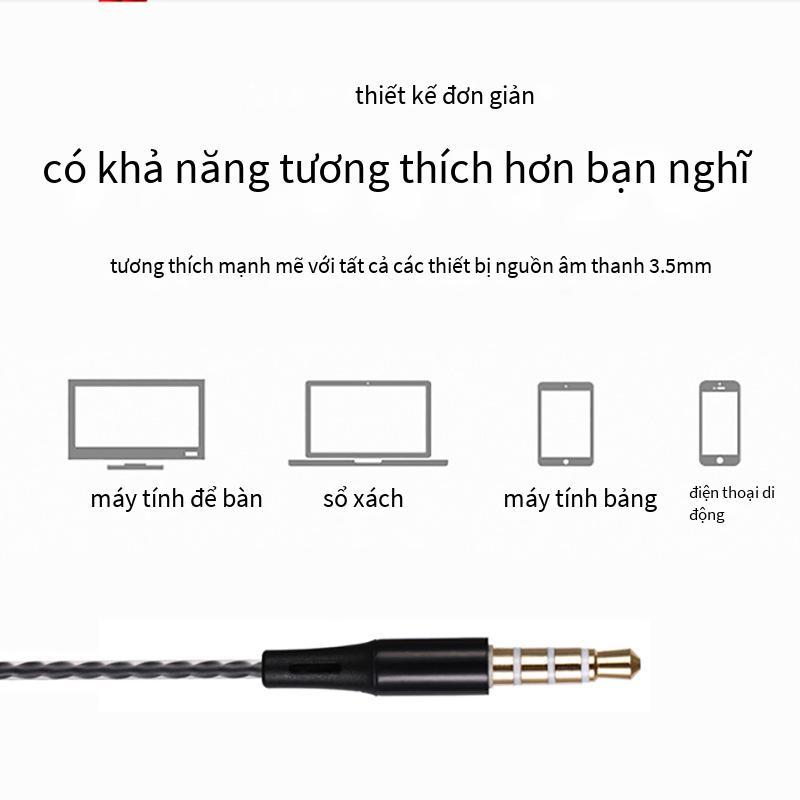 Đảm bảo chất lượng Tai nghe nhét tai thể thao âm thanh nổi trong tai Thích hợp cho điện thoại di động Apple/Android Thích hợp cho điều khiển dây loa siêu trầm có Mic