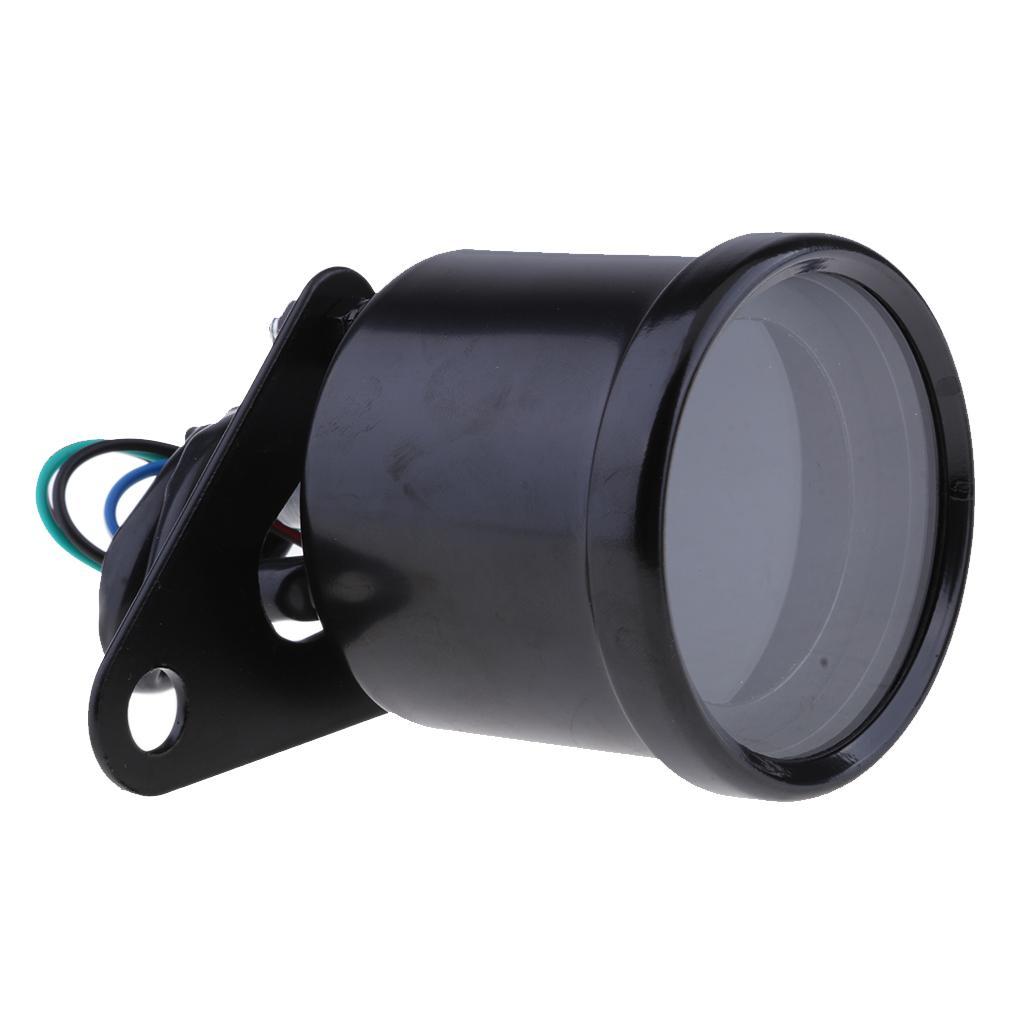 12V Motor LED Digital Display Speedometer Tachometer Odometer Gauge - Black