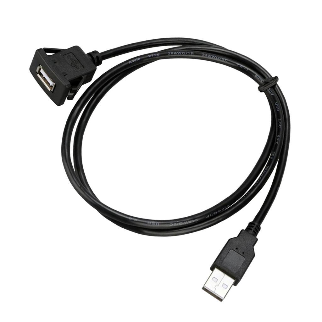 USB2.0 Extension  Mount Cable for car boat Motorcycle Flush Dashboard