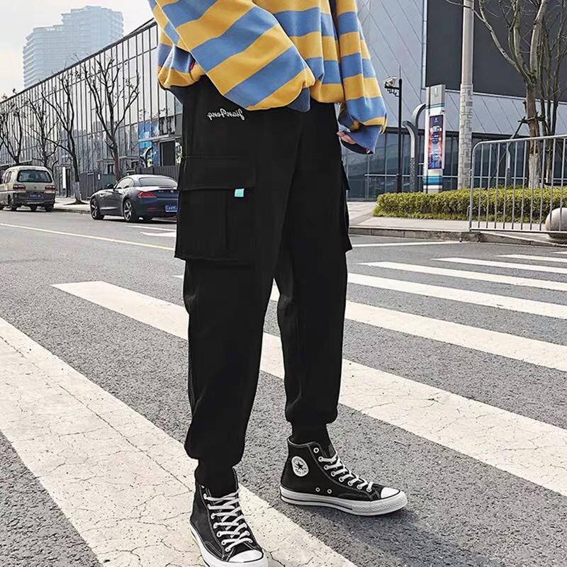 Quần jogger kaki túi hộp Thêu túi hộp, ulzzang WIND