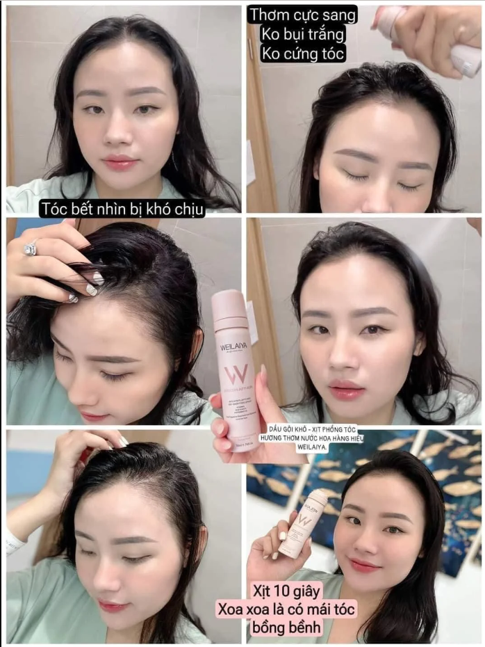 Dầu Gội Khô Làm Phồng Tóc Weilaiya Fresh Affair Fulffy And Dry Wash Free Spray 50ml